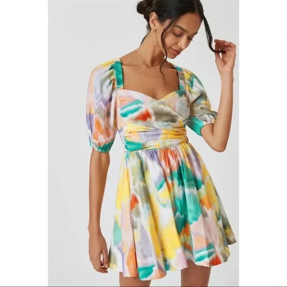 Anthropologie Puff Sleeve Mini Dress - Small
